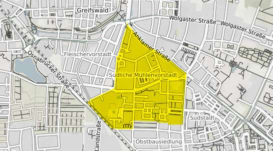 Immobilienpreisekarte Greifswald Südliche Mühlenvorstadt